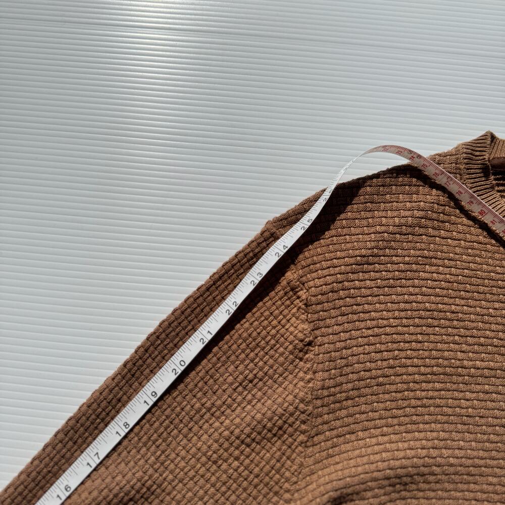 Dan John Textured Knit Long Sleeve Shirt Carmel Brown Men's XL Old Money Euro - Picture 13 of 15